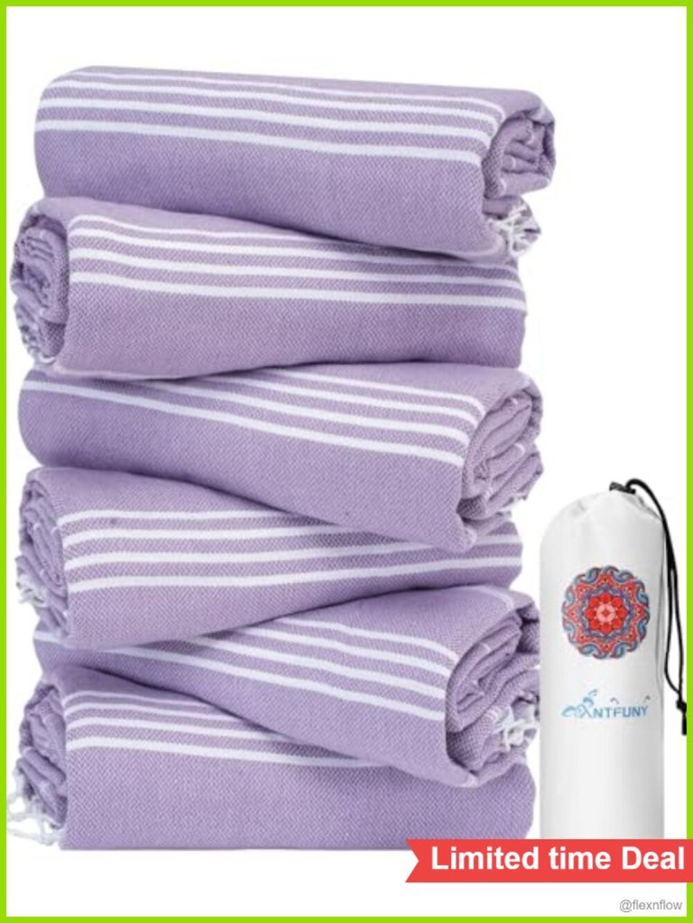 6 Pack Turkish Beach Towels Quick Dry Sand Free Cotton Blend 72x36 Gym Yoga